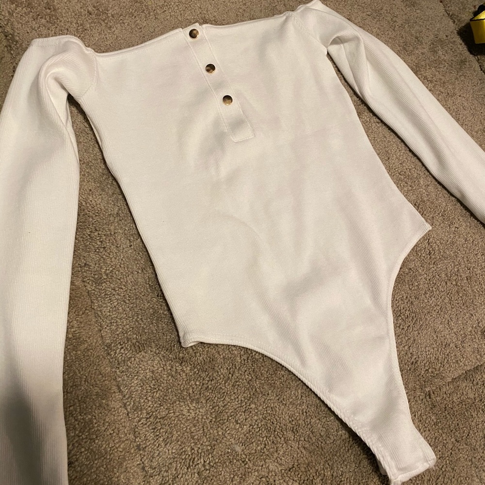 Ribbed Off Shoulder Bodysuit